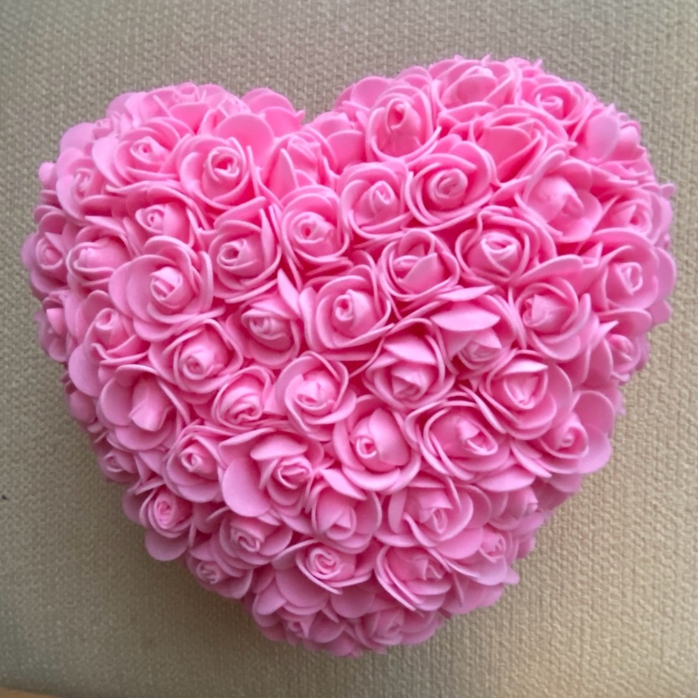 Pink Rose Heart Decor